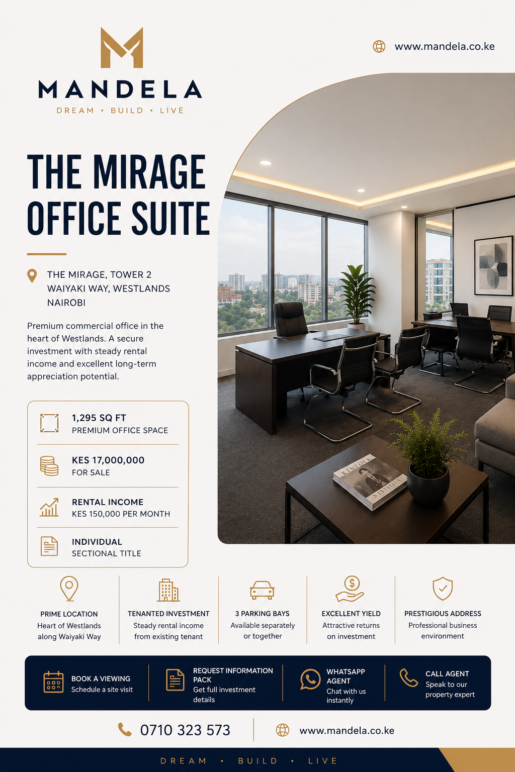 The Mirage Office Suite | Tower 2 | 1,295 sq ft | Westlands