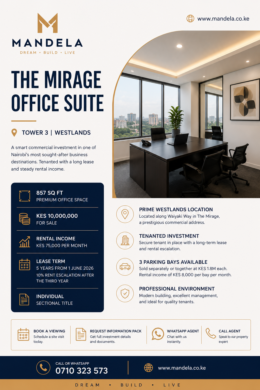 The Mirage Office Suite | Tower 3 | 857 sq ft | Westlands
