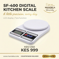 SF-400 digital kitchen scale at KES 999 with KES 1,150 crossed out