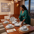 Marble Grey 24-Piece Ceramic Dinner Set