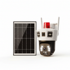 Dual Lens 4G Solar PTZ Camera with Siren Alarm | Night Vision | V380 Pro App
