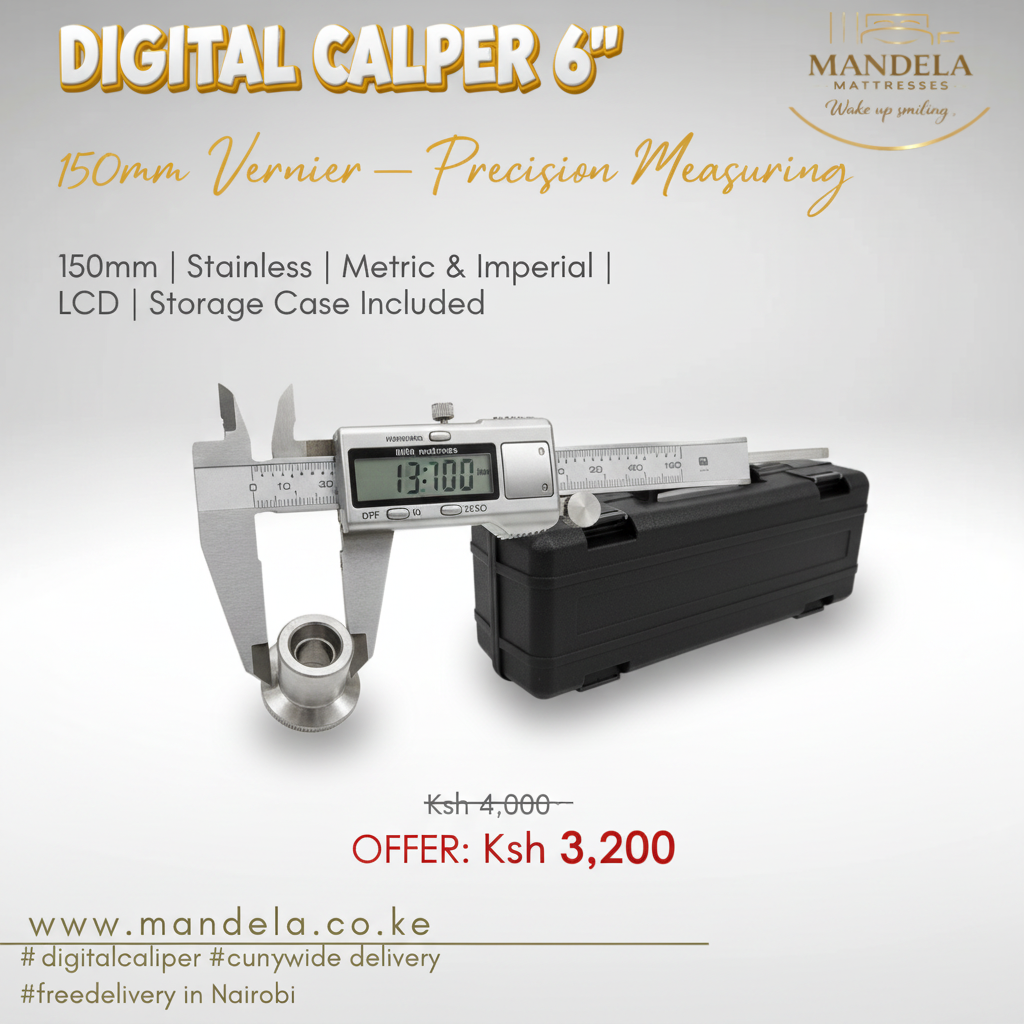 Digital Vernier Caliper 6" – 150mm | Stainless Steel | Metric & Imperial | LCD Display
