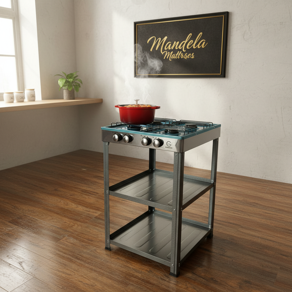 Eurochef 4-Burner Full Gas Standing Cooker with Shelves