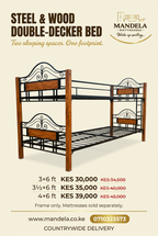 Steel and wood double-decker bed prices in Kenya: KES 30000, 35000 and 39000