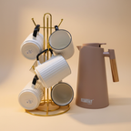 7PC Breakfast Tea Set | Redberry 1L Flask + 6 Japanese Mugs