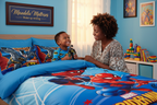 4pc Boys Cartoon Duvet Set – Size 4x6 | Spider-Man, Batman & More | Binded
