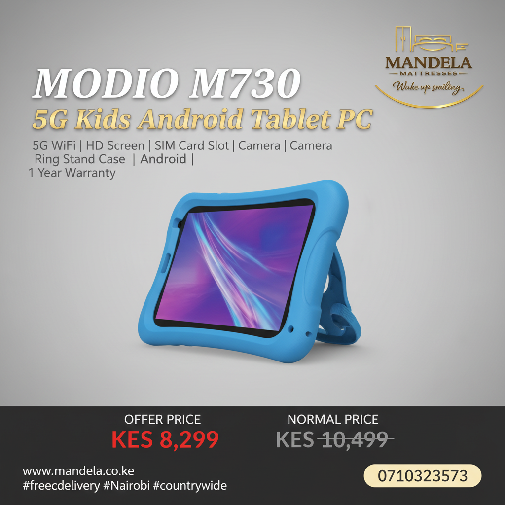 Modio M730 5G Kids Android Tablet PC — HD Screen with Ring Stand Case