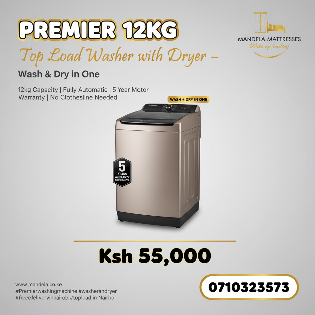 Premier 12kg Top Load Washer-Dryer Combo – Fully Automatic | 5 Year Warranty