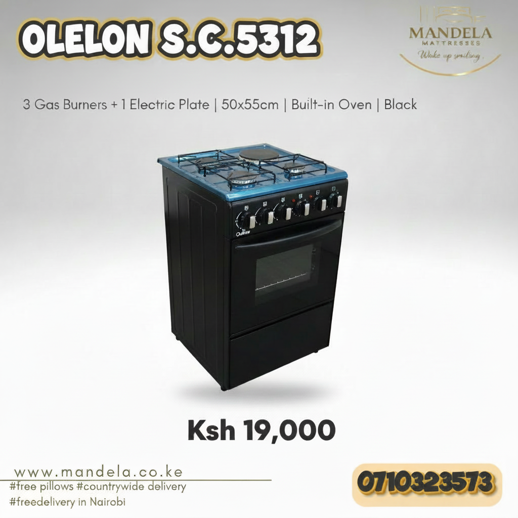 Olelon S.C.5312 3+1 Standing Gas Cooker with Oven – 50x55cm