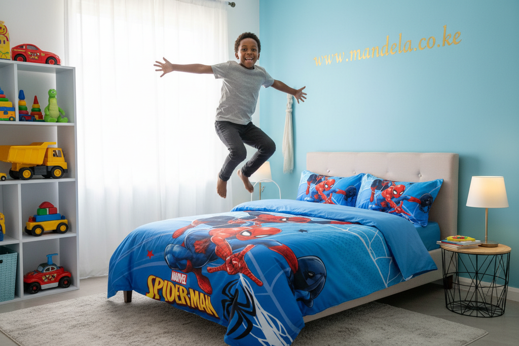 4pc Boys Cartoon Duvet Set – Size 4x6 | Spider-Man, Batman & More | Binded