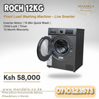 Roch 12kg Front Load Washing Machine – Inverter Motor | 15 Min Quick Wash | RWM-12FL