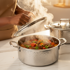 Uakeen Germany VK-60 6-Piece Hammered Stainless Steel Cookware Set