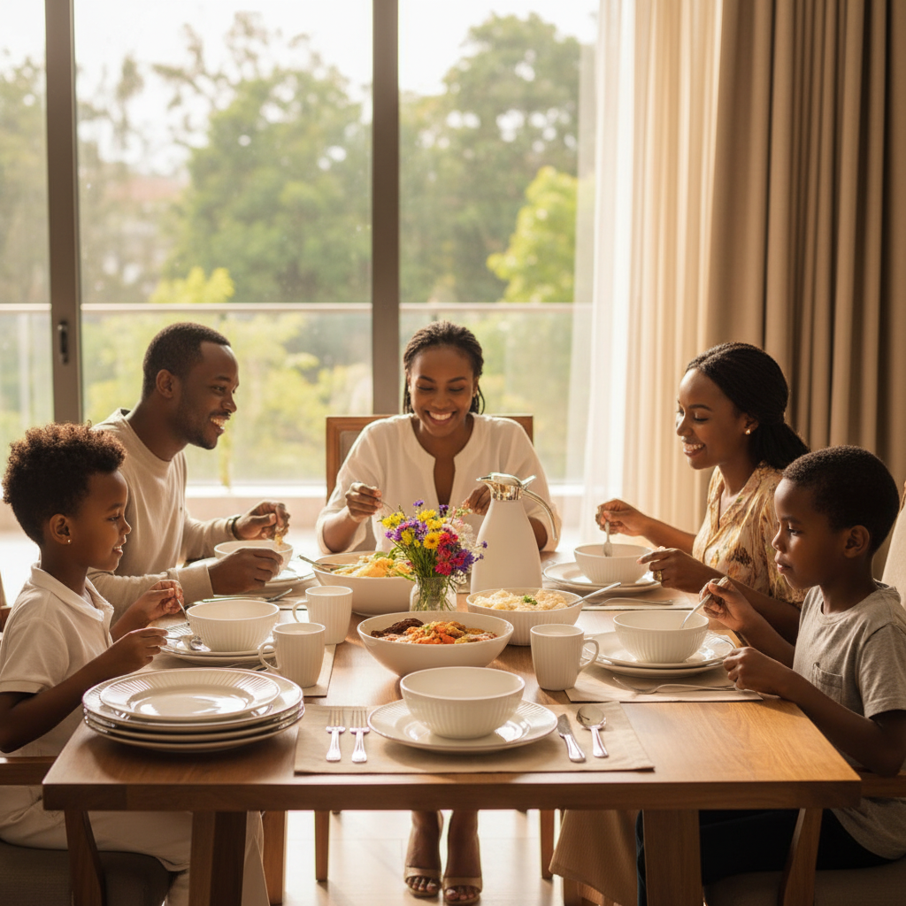 19PC Quality Dinner Set | 6 Plates, 6 Bowls, 6 Cups & Flask product image