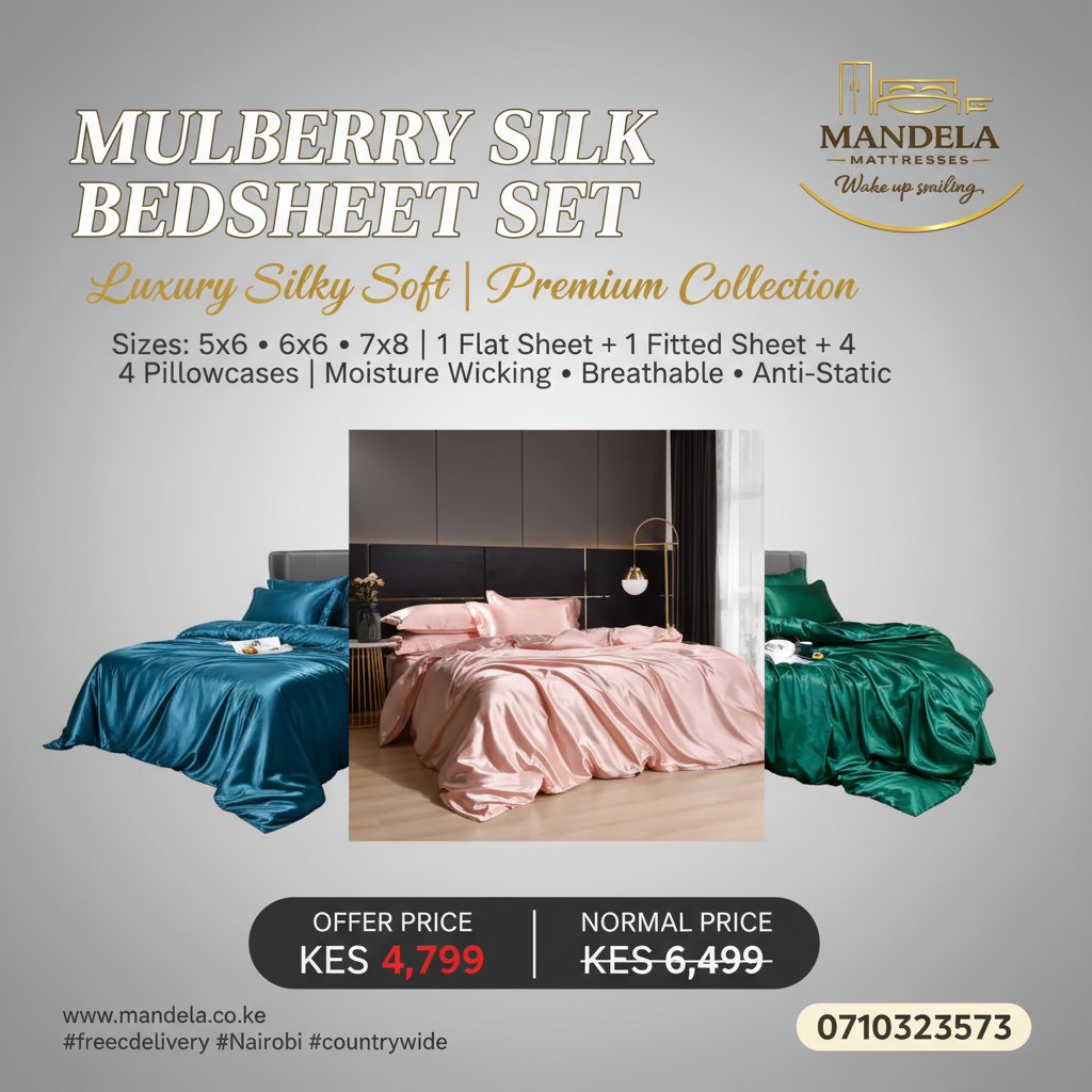 Luxury Silky Soft Mulberry Fitted Bedsheet Set — Premium Silk | 6 Colours