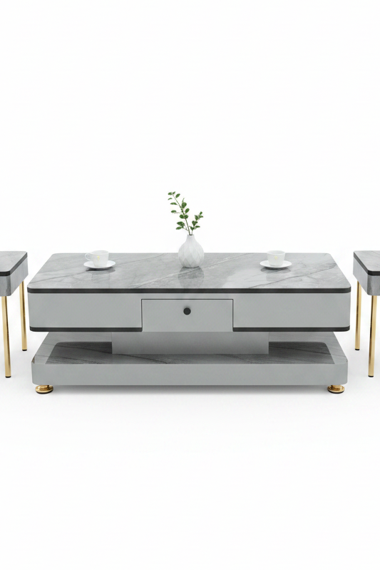 Marble Glass Top Coffee Table