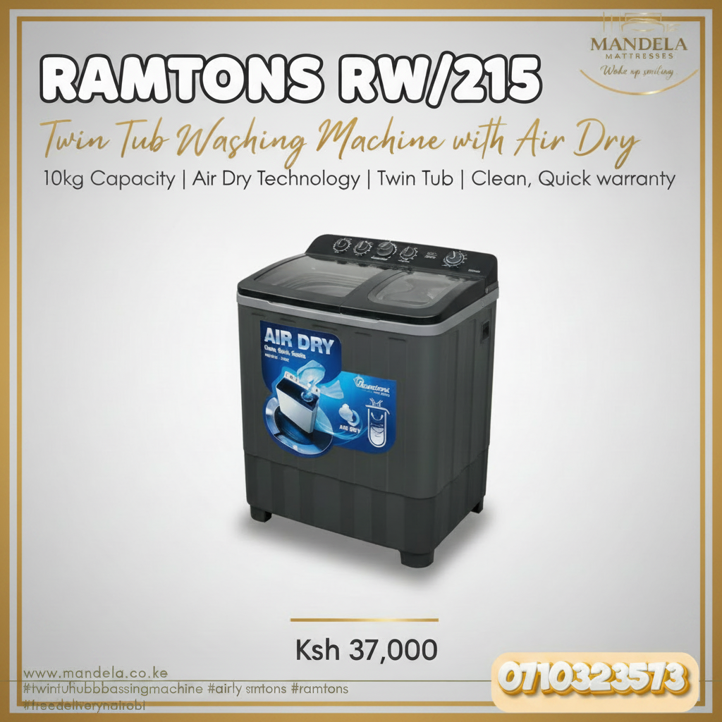 Ramtons RW/215 10kg Twin Tub Washing Machine with Air Dry