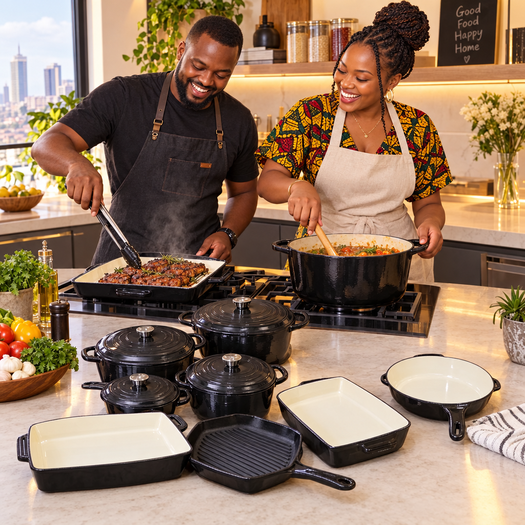 11-Piece Enamel Cast Iron Cookware Set | 6 Colours | Dutch Oven, Grill Pan & More product image