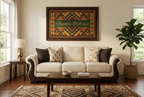 Cream three-seater rolled-arm sofa in a bright Kenyan living room