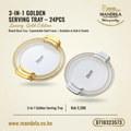 3-in-1 Golden Round Serving Tray | Gold & Silver | House product image