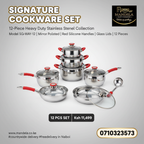Signature SG-WAY-12 12-Piece Heavy Duty Stainless Steel Cookware Set