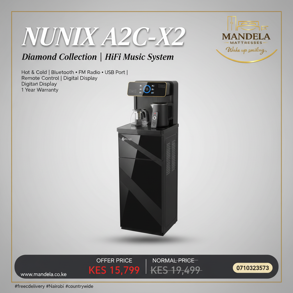 Nunix A2C-X2 Diamond Collection Bottom Load Dispenser — HiFi | Bluetooth | FM | USB | Hot & Cold