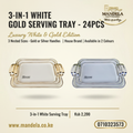 3-in-1 White Rectangular Serving Tray | Gold & Silver | House product image