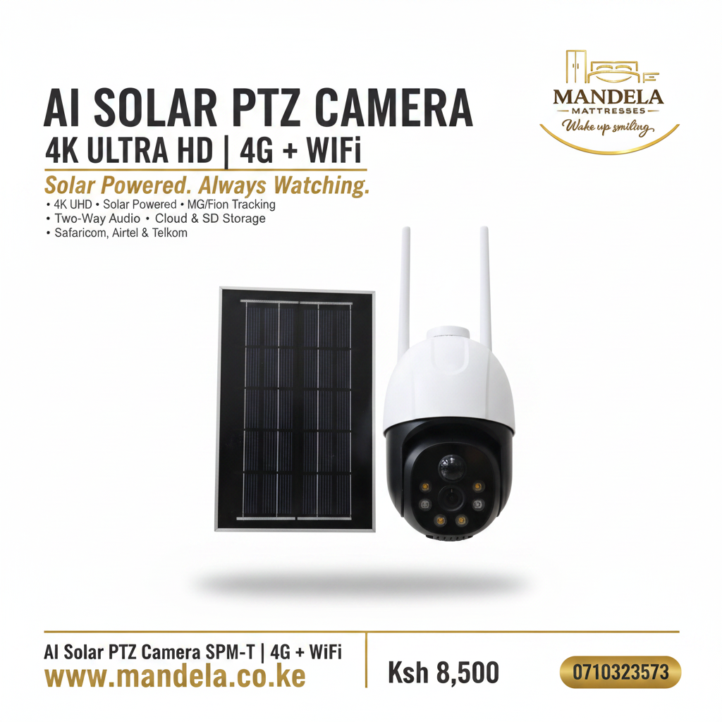 AI Solar PTZ Camera SPM-T | 4K Ultra HD | 4G + WiFi | Two-Way Audio | Solar Powered product image
