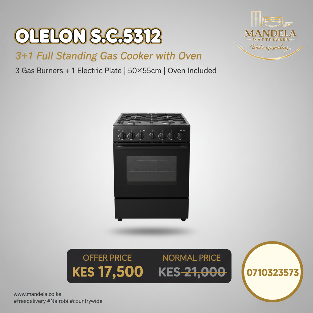 Olelon S.C.5312 3+1 Standing Gas Cooker with Oven – 50x55cm