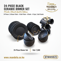 24-Piece Black Ceramic Dinner Set product image