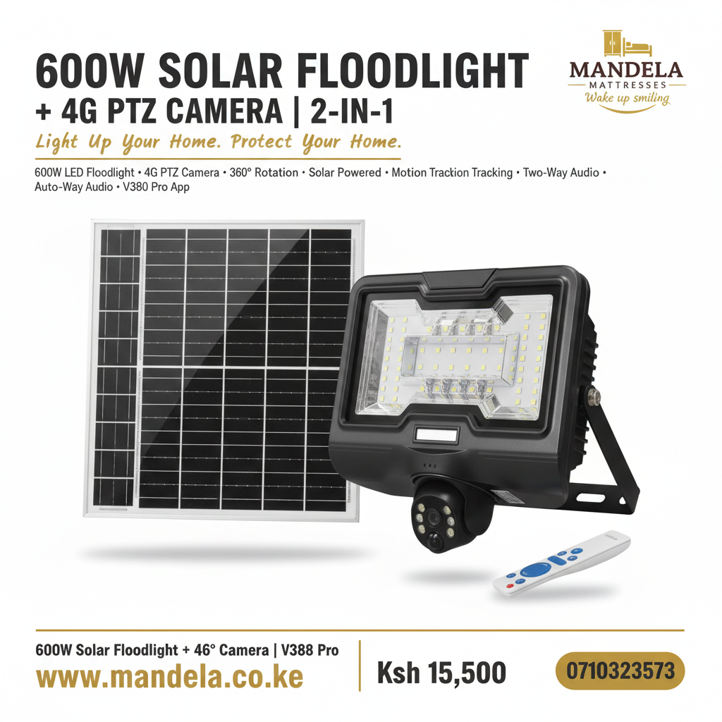 600W Solar Floodlight with 4G PTZ Camera | 2-in-1 | Motion Tracking | V380 Pro product image