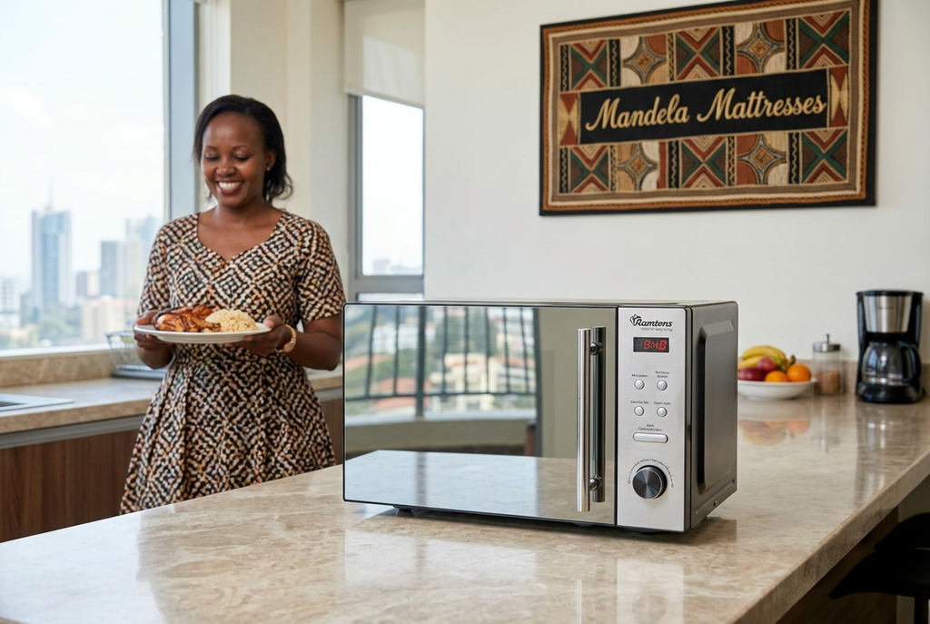 Ramtons RM/458 microwave on a bright Nairobi kitchen countertop