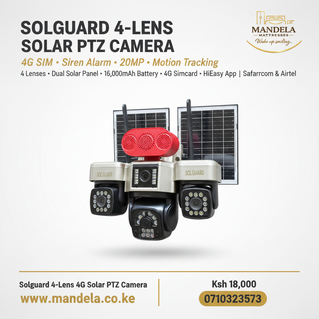 Solguard 4-Lens 4G Solar PTZ Security Camera | Siren Alarm | 20MP | 16,000mAh product image