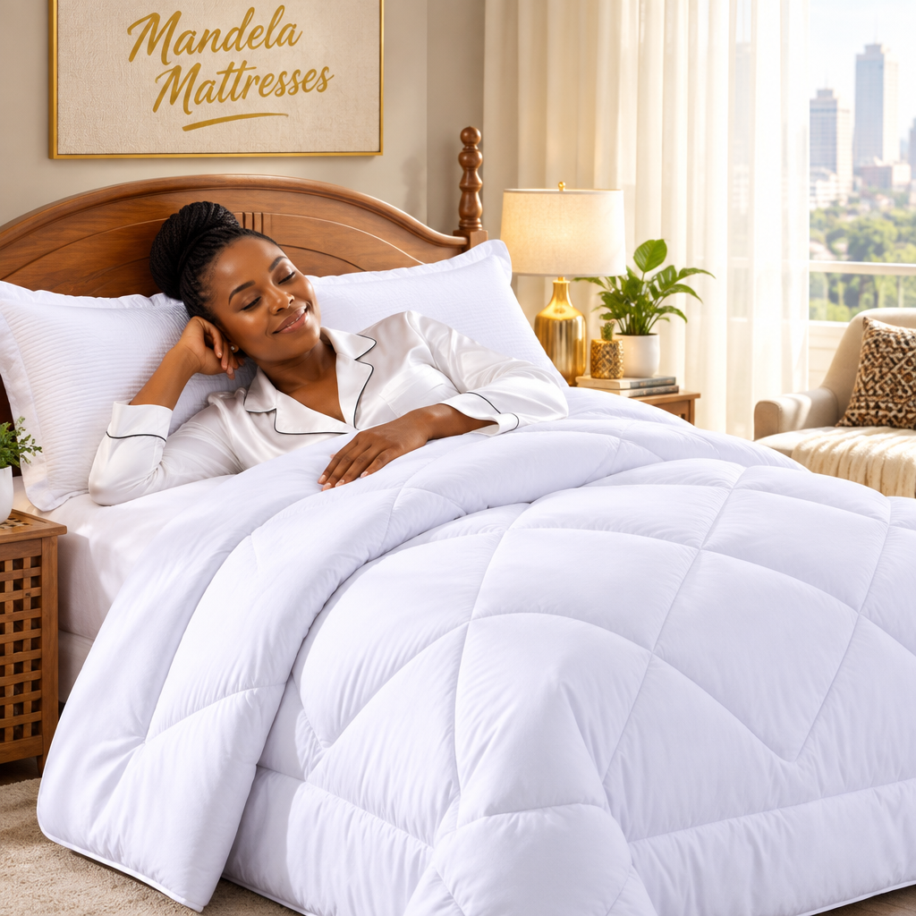 TC White Binded Duvet Set | 4-Piece | King Size 6×7 | Diamond Stitch product image