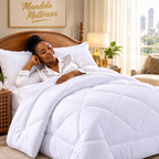 TC White Binded Duvet Set | 4-Piece | King Size 6×7 | Diamond Stitch product image