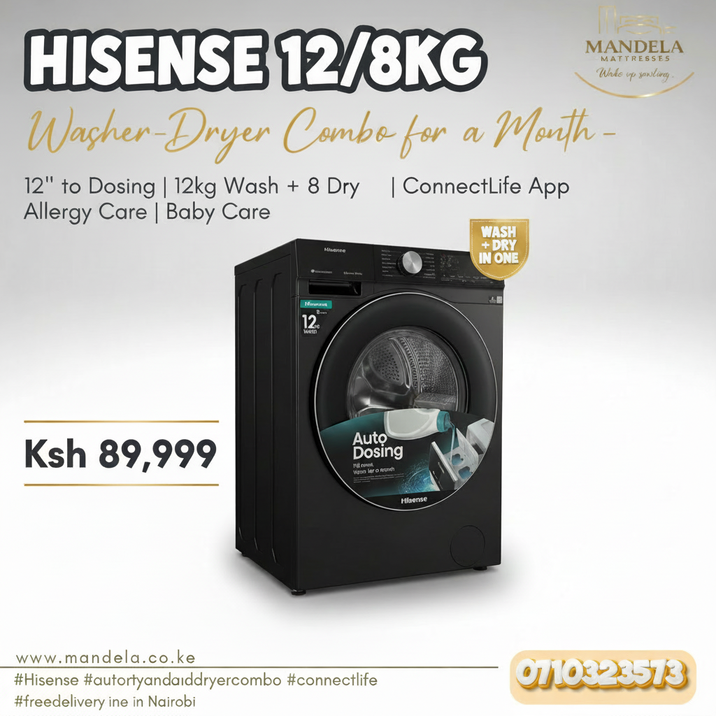 Hisense 12kg Wash & 8kg Dry Washer-Dryer Combo – Auto Dosing | ConnectLife