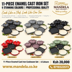 11-Piece Enamel Cast Iron Cookware Set | 6 Colours | Dutch Oven, Grill Pan & More product image