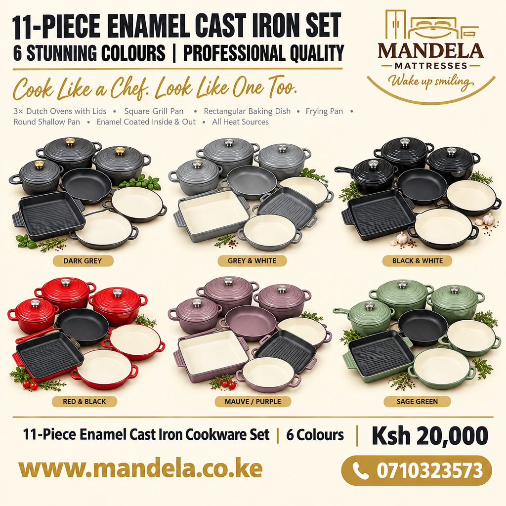 11-Piece Enamel Cast Iron Cookware Set | 6 Colours | Dutch Oven, Grill Pan & More product image