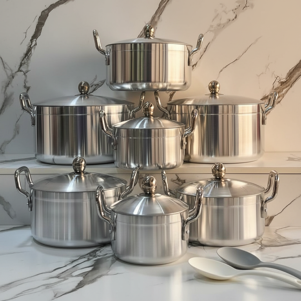 Tornado (TC) 14-Piece Silver Cookware Set