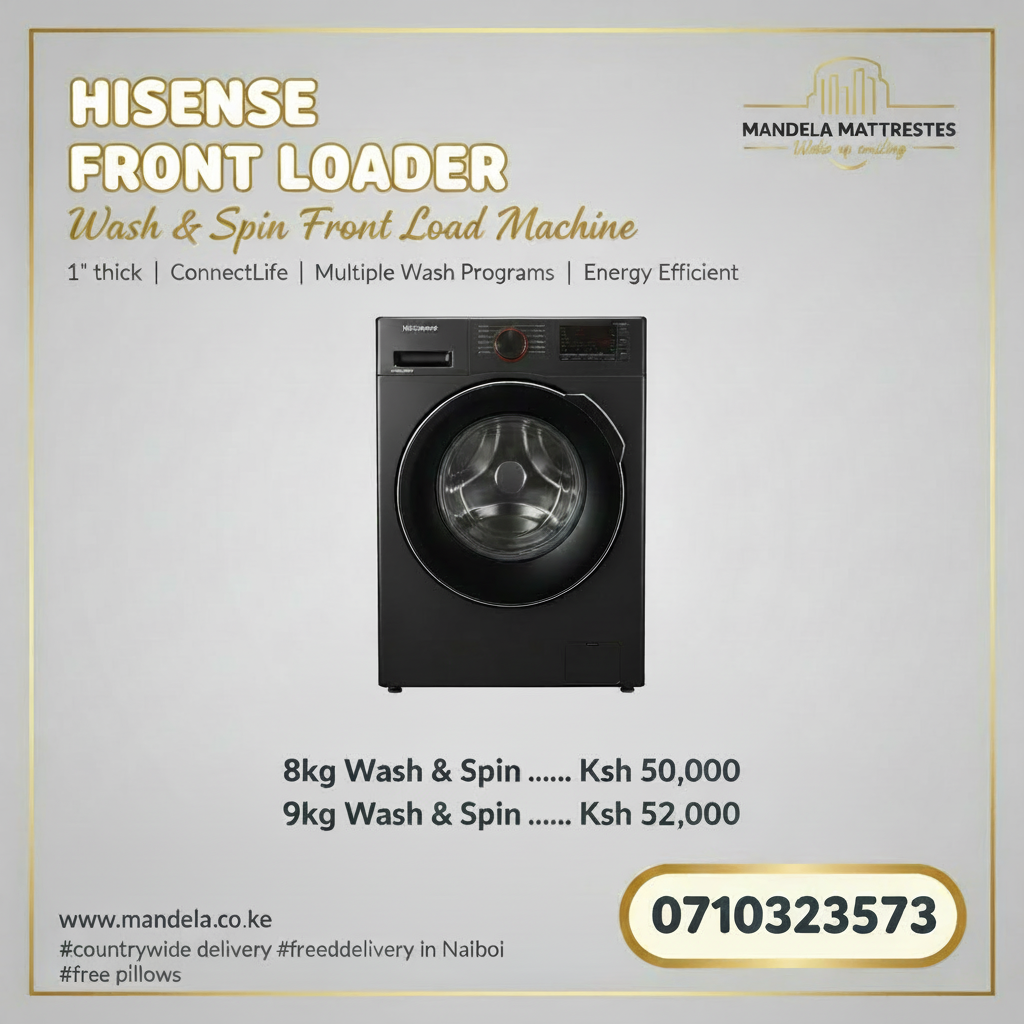 Hisense 9kg Front Load Washing Machine – Wash & Spin | Auto Dosing