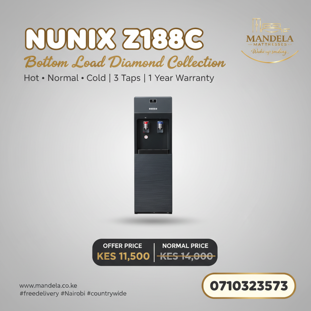 Nunix Z188C Bottom Load 3-Tap Water Dispenser (Hot, Normal & Cold) — Diamond Collection