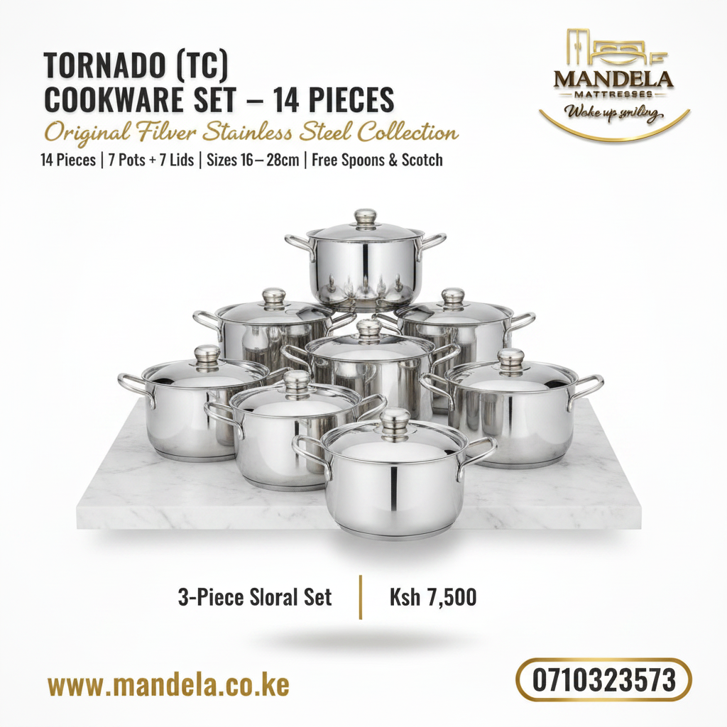 Tornado (TC) 14-Piece Silver Cookware Set