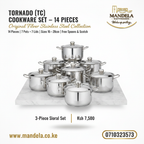 Tornado (TC) 14-Piece Silver Cookware Set