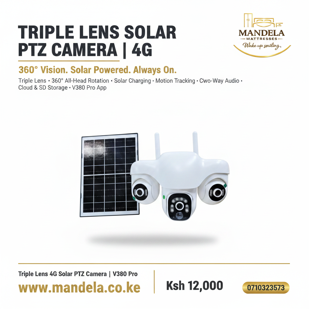 4G Triple Lens Solar PTZ Camera | 360° Rotation | Two-Way Audio | V380 Pro App product image