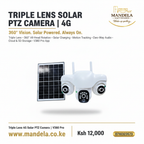 4G Triple Lens Solar PTZ Camera | 360° Rotation | Two-Way Audio | V380 Pro App