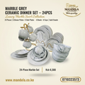 Marble Grey 24-Piece Ceramic Dinner Set product image