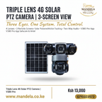 Triple Lens 4G PTZ Solar Camera | 3-Screen Surveillance | Two-Way Audio | V380 Pro