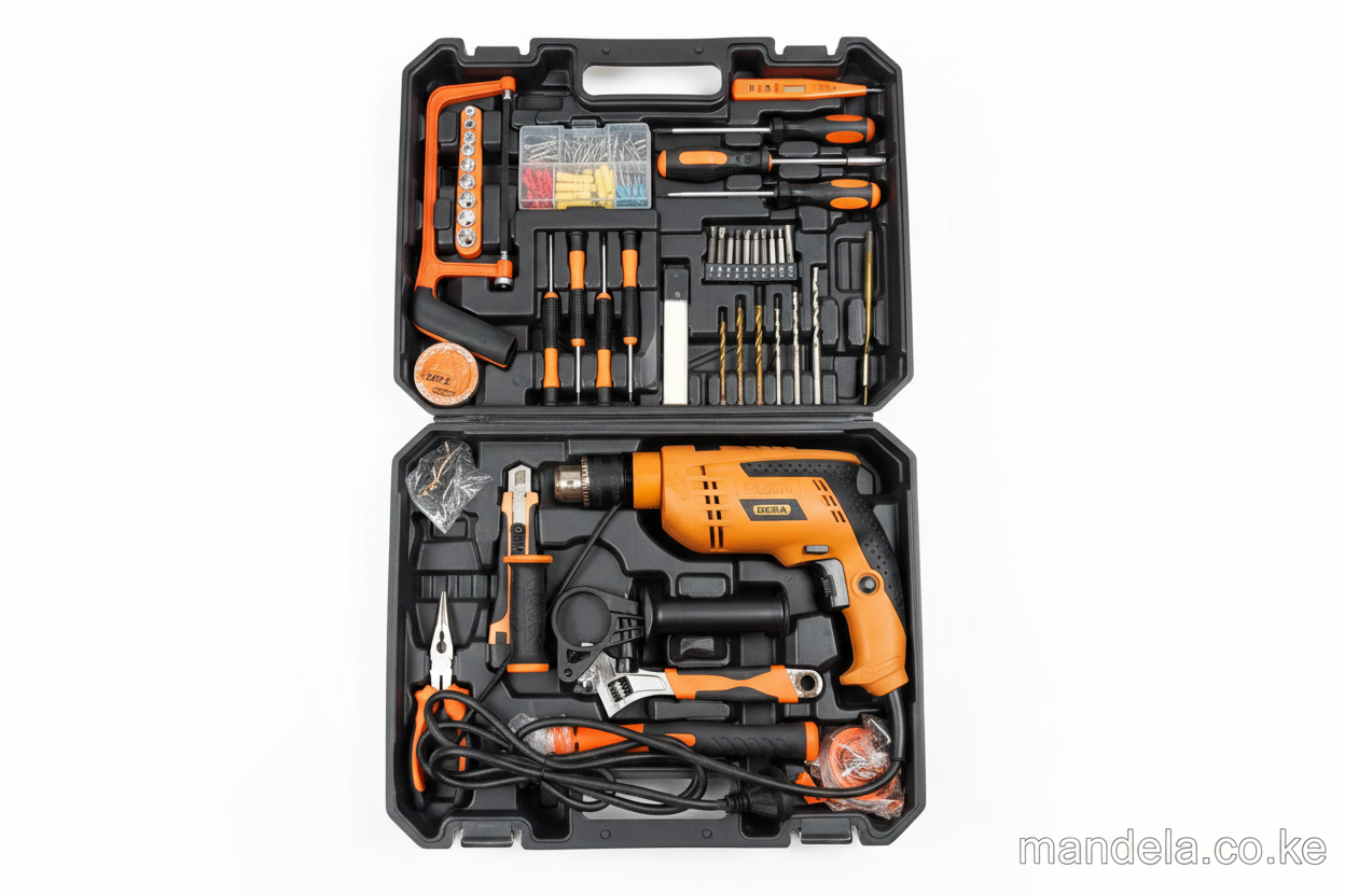 Dera 117-Piece Tool Set with 750W Impact Drill & Accessories