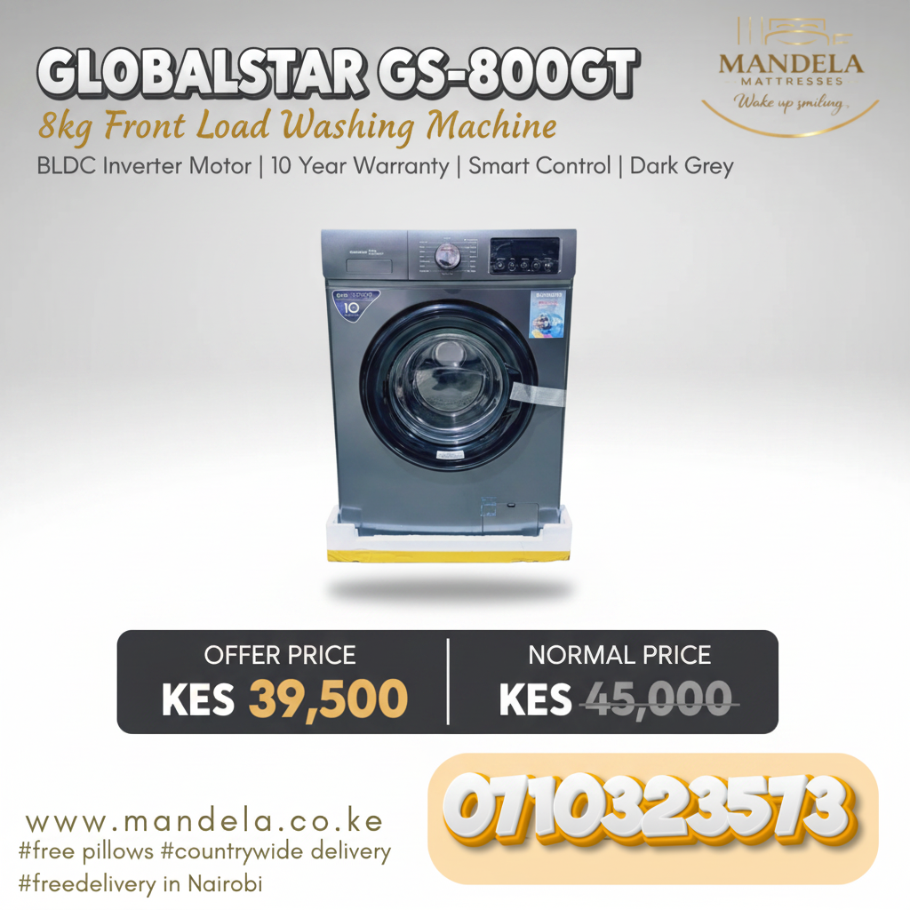 Globalstar GS-800GT 8kg Front Load Washing Machine – BLDC Inverter | 10 Year Warranty