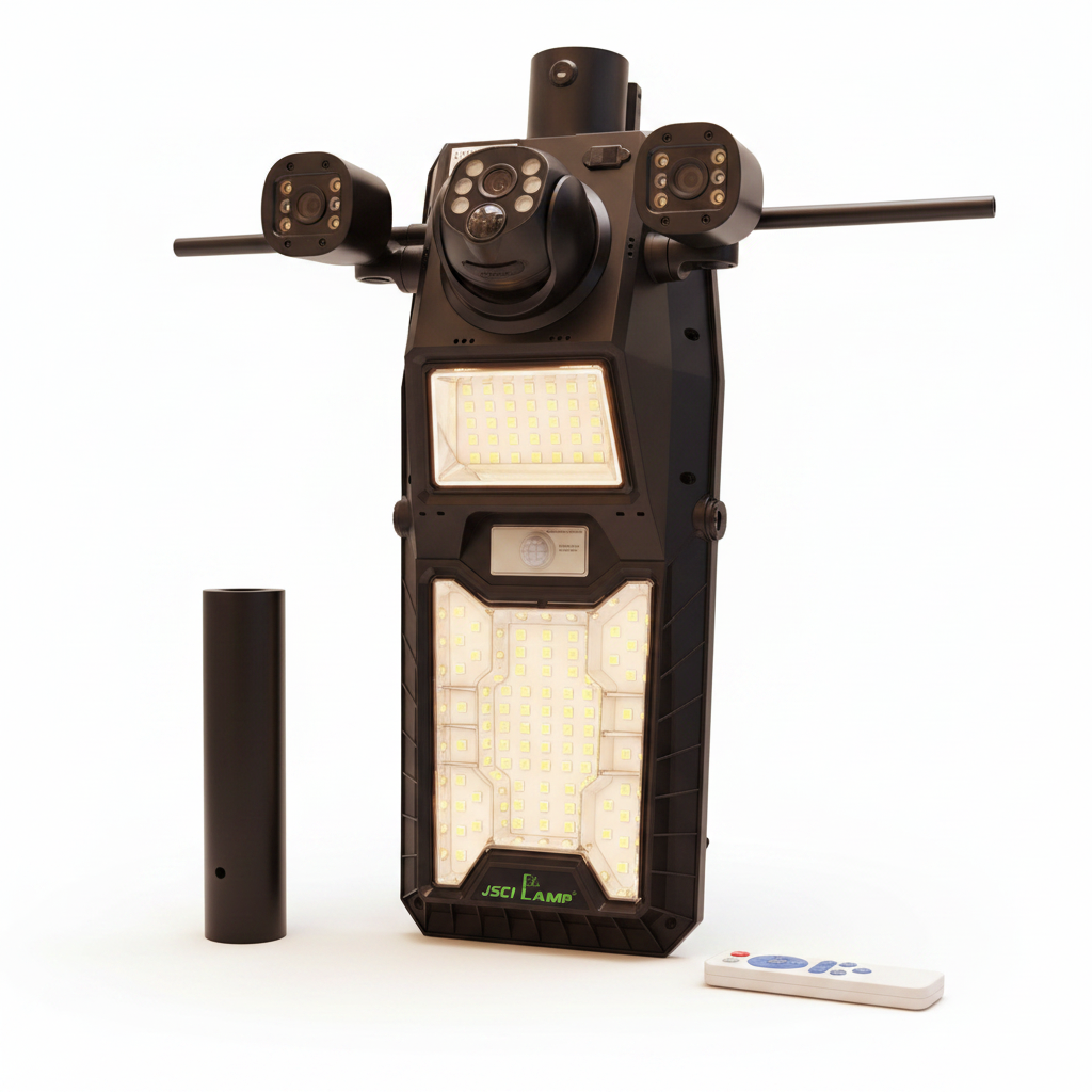 JSCI LAMP 450W Solar Street Light with 4G Triple Lens Camera | V380 Pro product image