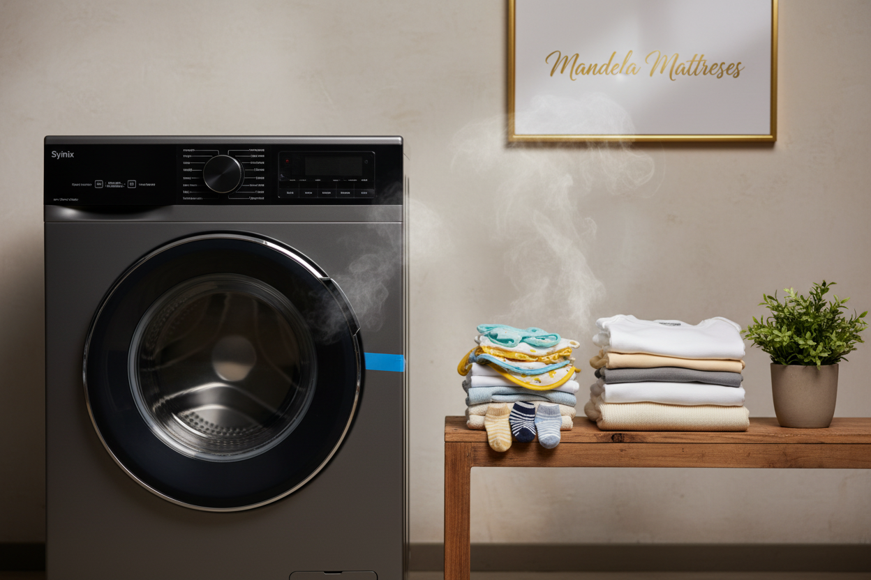 Syinix V12WFT 12kg Front Load Washing Machine – DD Motor | A+++ | Baby Care | Steam